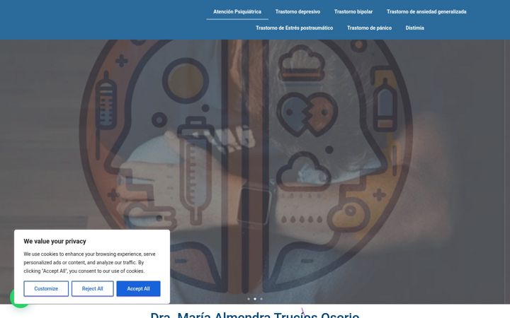 Ekrano kopija atencionpsiquiatrica.com