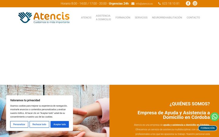 Skjermbilde av atencis.es