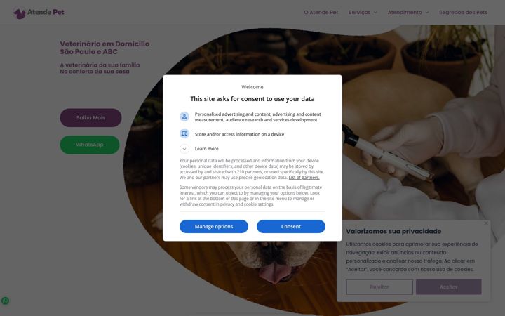 Screenshot of atendepet.com