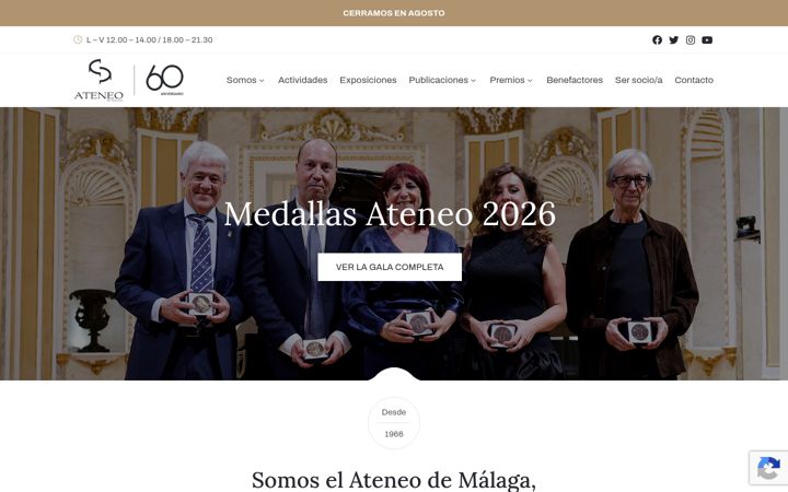 Screenshot of ateneomalaga.org