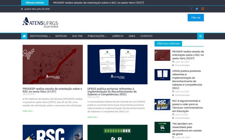 Screenshot of atensufrgs.org.br