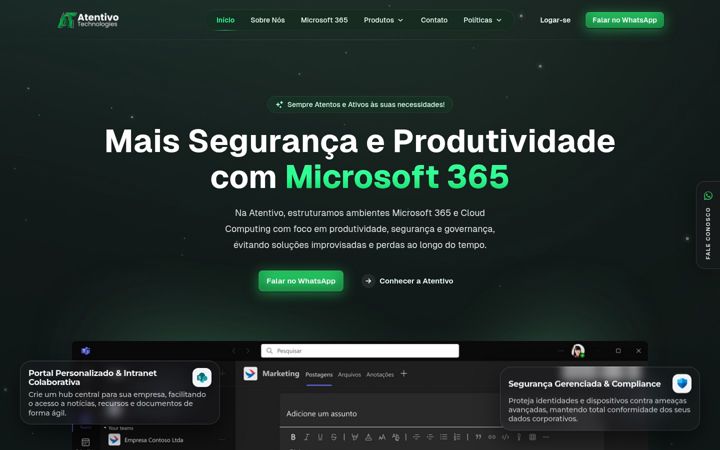 Captură de ecran a atentivo.com.br