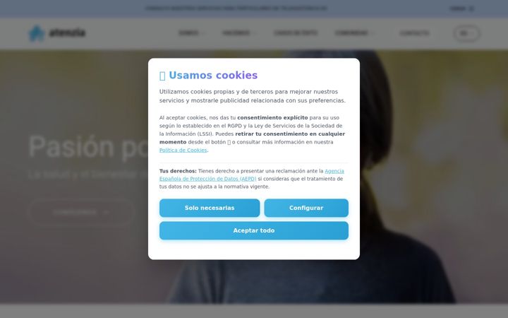 Screenshot of atenzia.com
