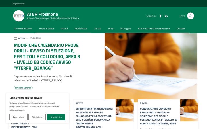 Screenshot of ater.frosinone.it