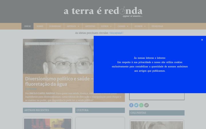 Screenshot stránky aterraeredonda.com.br