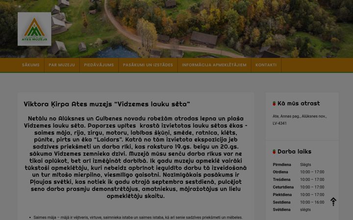 Screenshot of atesmuzejs.lv