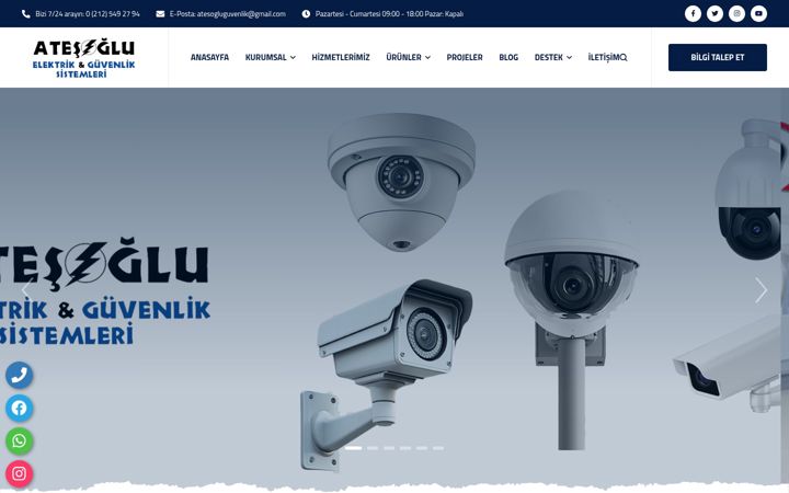 Screenshot of atesogluguvenlik.com
