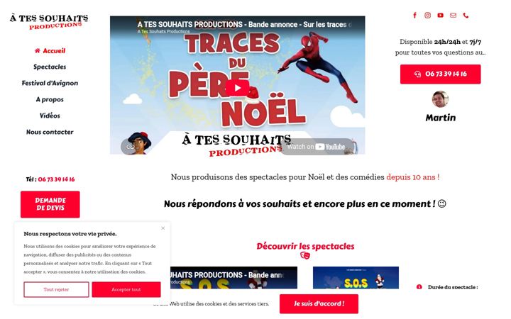 Screenshot van atessouhaitsproductions.com