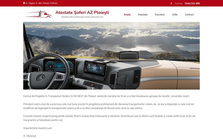 Screenshot of atestatesoferi-az.ro