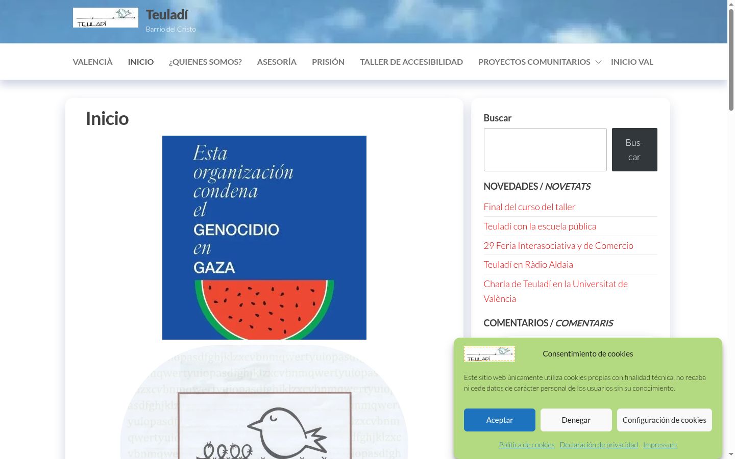Screenshot tal-banner tal-kunsens muri qabel kwalunkwe interazzjoni