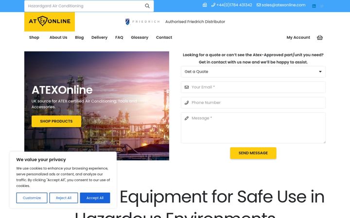 Screenshot of atexonline.com