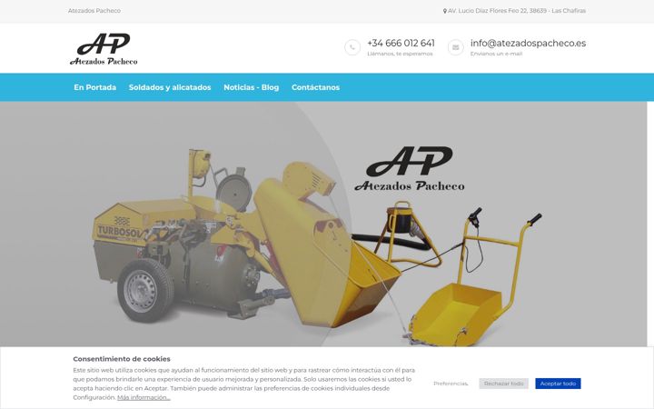 Kuvakaappaus sivustosta atezadospacheco.com