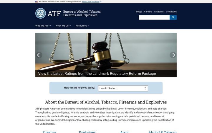 Screenshot ta' atf.gov