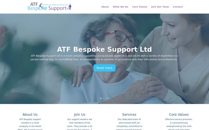Screenshot of atfbespokesupport.co.uk
