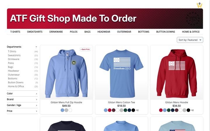 Screenshot of atfgiftshop.com