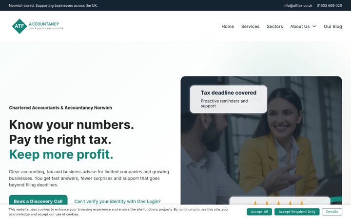 Екранна снимка на atftax.co.uk