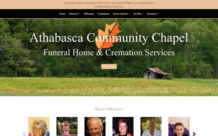 Screenshot of athabascacommunitychapel.com