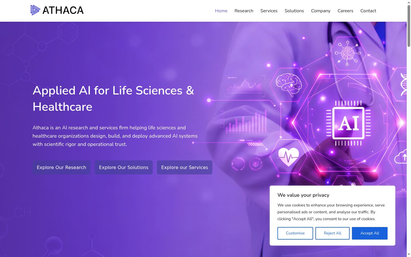Screenshot of the consent banner shown before any interaction