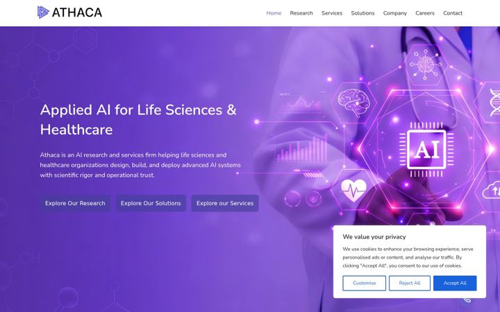 Screenshot of athaca.com