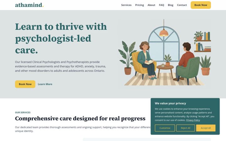 Screenshot of athamind.com