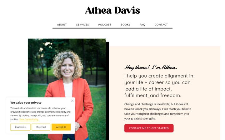 Screenshot of atheadavis.com