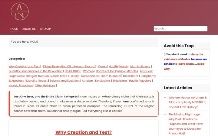 Screenshot of atheism-vs-islam.com