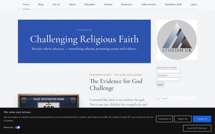 Screenshot of atheismuk.com