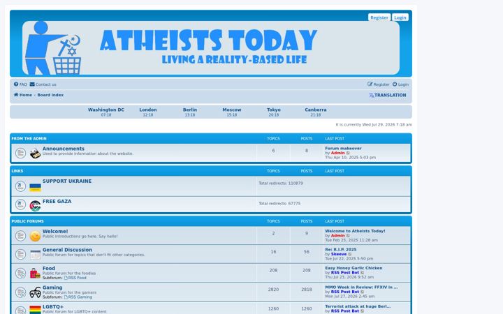 Screenshot of atheiststoday.org