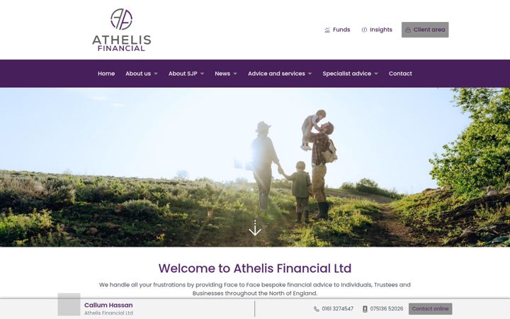 Zrzut ekranu athelisfinancial.co.uk