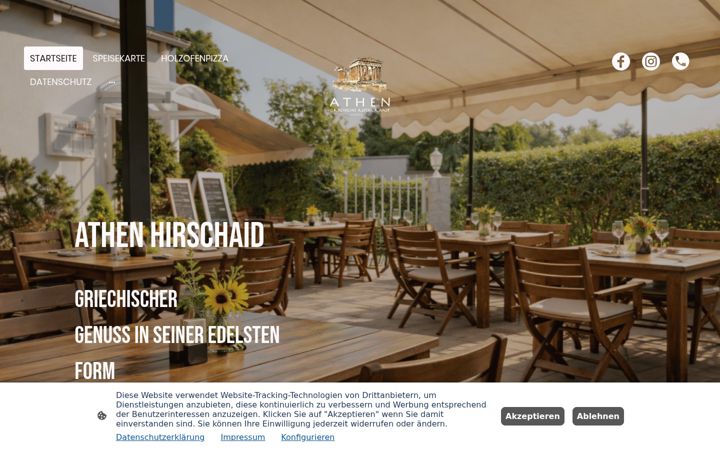 Snimka zaslona za athen-hirschaid-restaurant.de