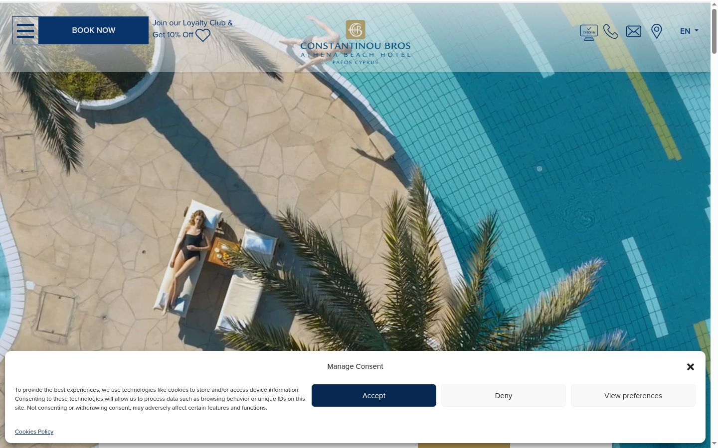 Screenshot of the consent banner shown before any interaction