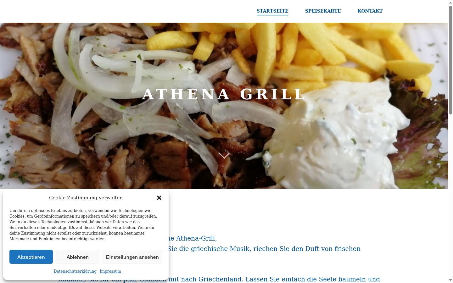 Screenshot des Einwilligungsbanners vor jeglicher Interaktion