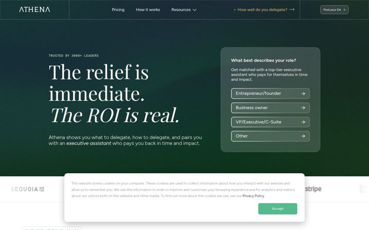 Screenshot of athena.com