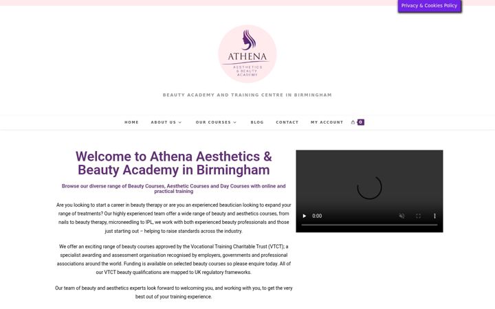 Captura de pantalla de athenabeautyacademy.co.uk