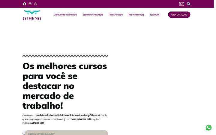 Posnetek zaslona athenaead.com.br