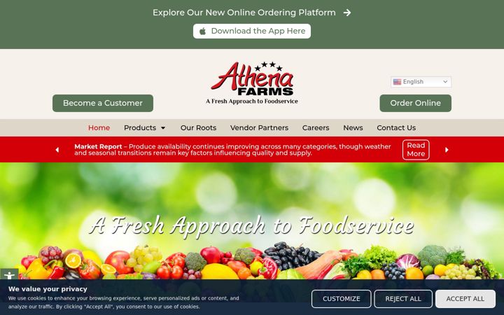 Screenshot of athenafarms.net