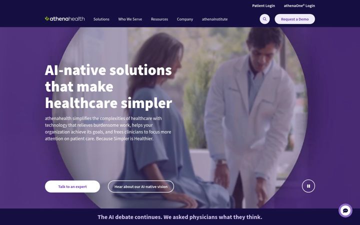 Screenshot van athenahealth.com