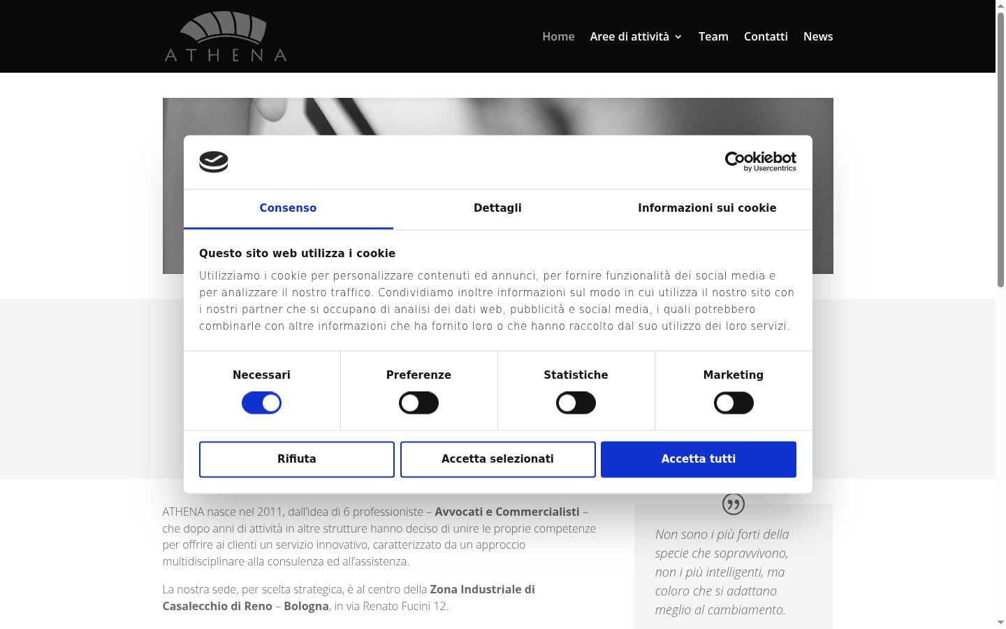 Screenshot of the consent banner shown before any interaction