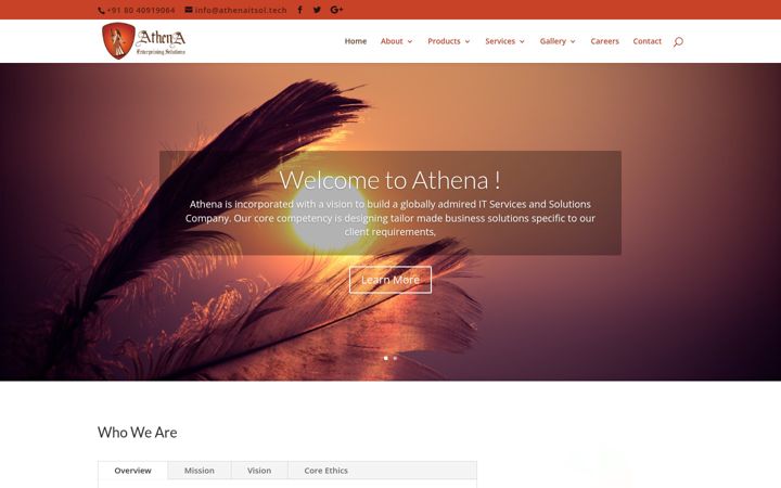 Screenshot of athenaitsol.tech