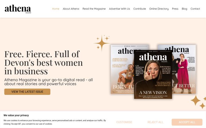 Screenshot ta' athenamagazine.co.uk