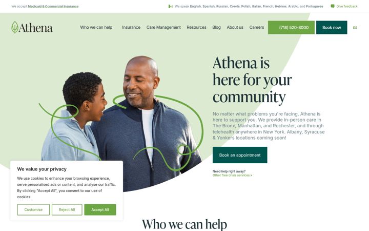 Screenshot of athenapsych.com