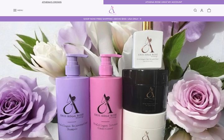 Screenshot ta' athenarosehair.com