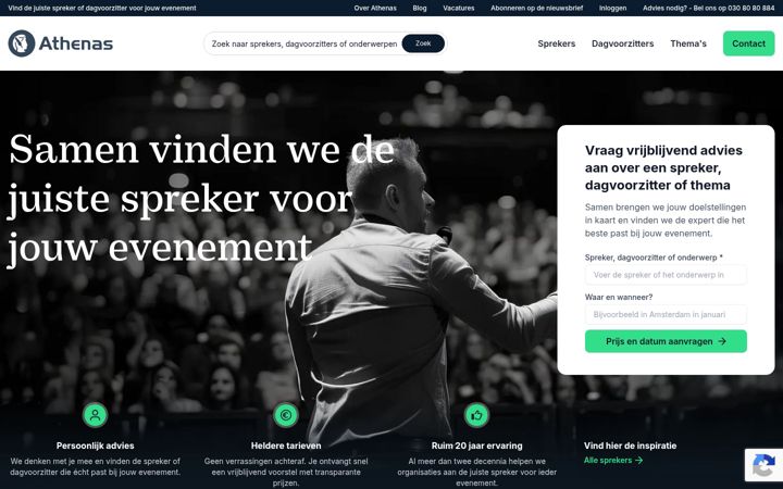 Screenshot ta' athenas.nl