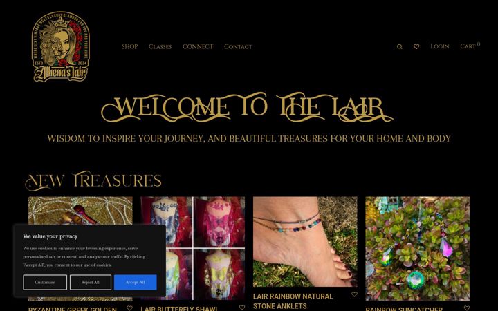 Screenshot of athenaslair.com