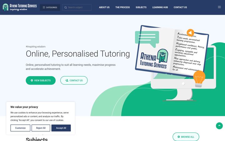 Screenshot of athenatutoringservices.com