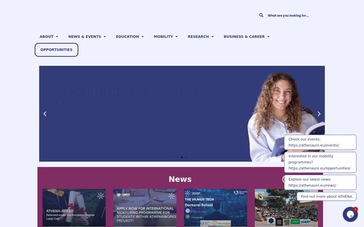 Screenshot of athenauni.eu