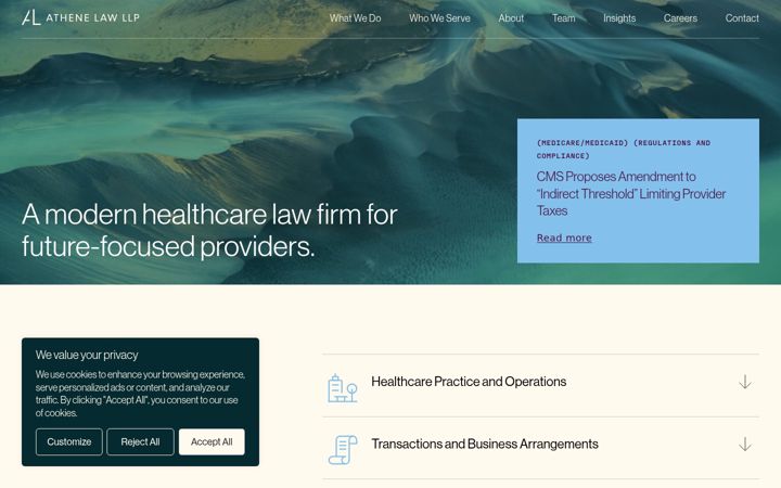 Screenshot of athenelaw.com