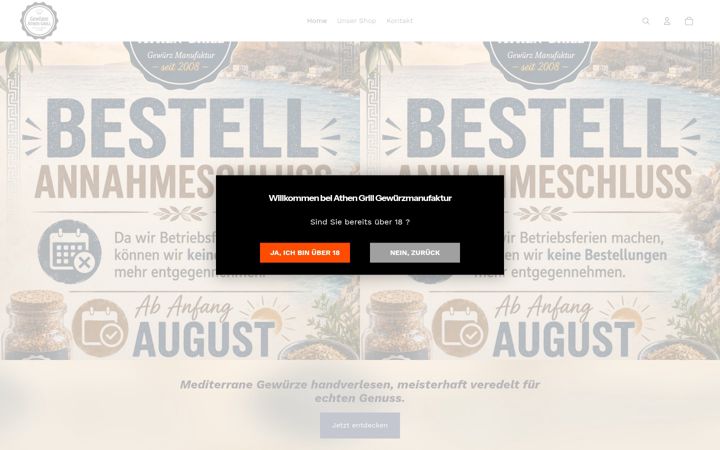 Screenshot of athengrill.de