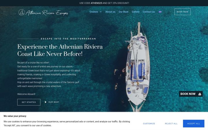 Screenshot of athenianrivieraescapes.com