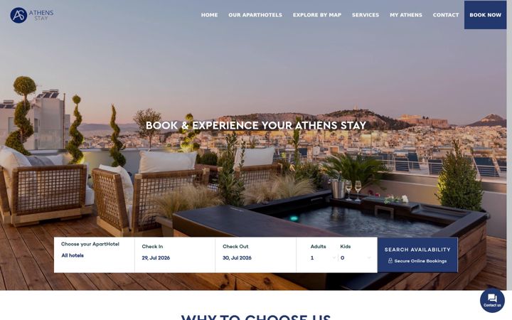 Screenshot stránky athens-stay.com